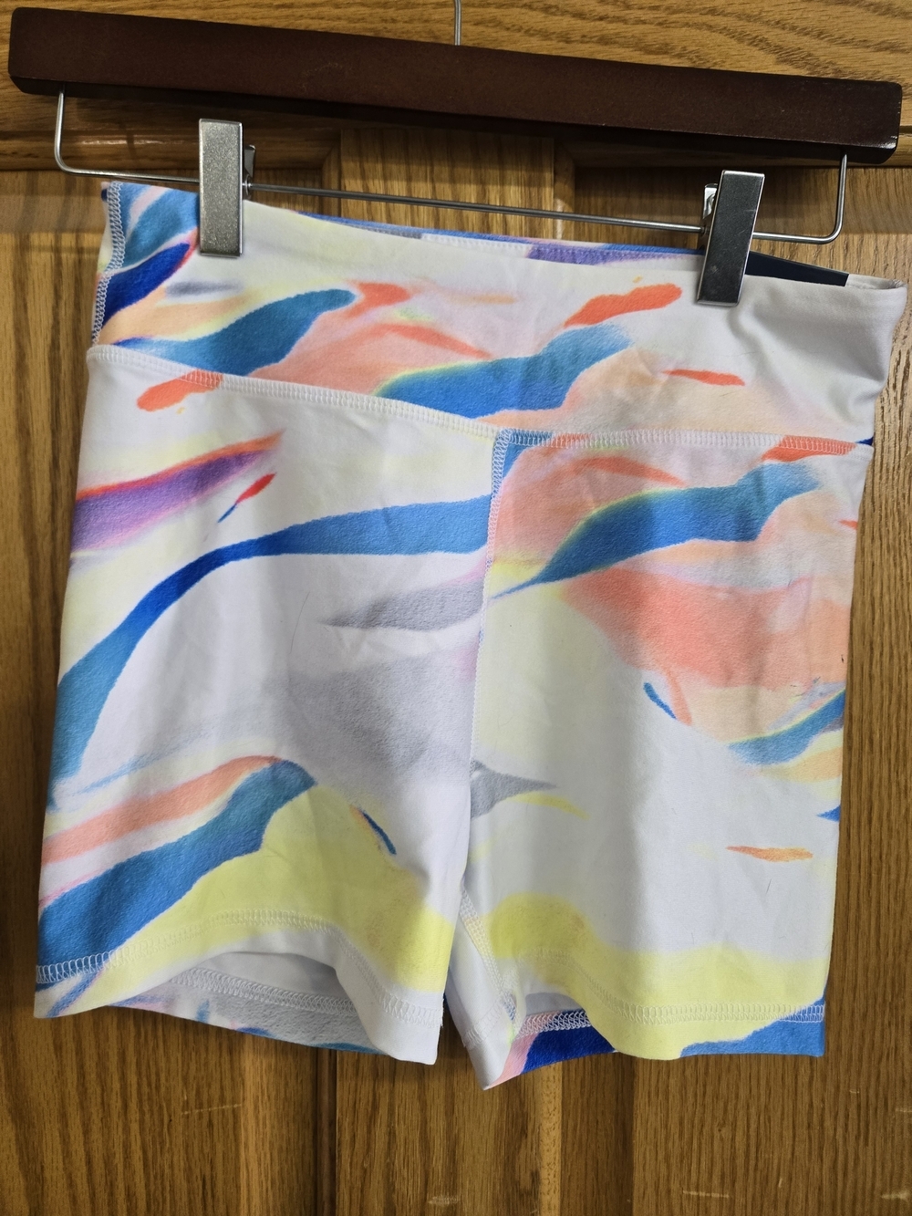 Girls Multicolor Active Shorts - White Base